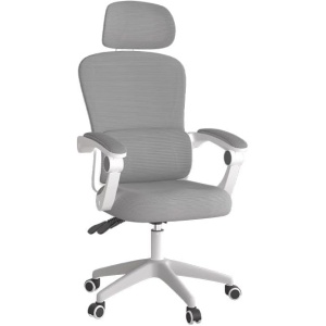 marrap Minimalist Modern Office Chair, Stylish Desk Chair for Home Office, Comfy Computer Chair with Arm and Back Support, White
